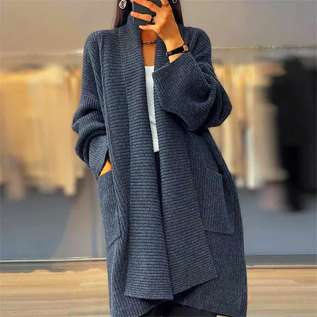 WW | Verdickte Damen-Strickjacke in Unifarben