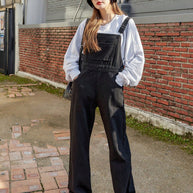 WW | Schräge Tasche Denim Latzhose ohne Sweatshirt