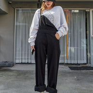 WW | Schräge Tasche Denim Latzhose ohne Sweatshirt