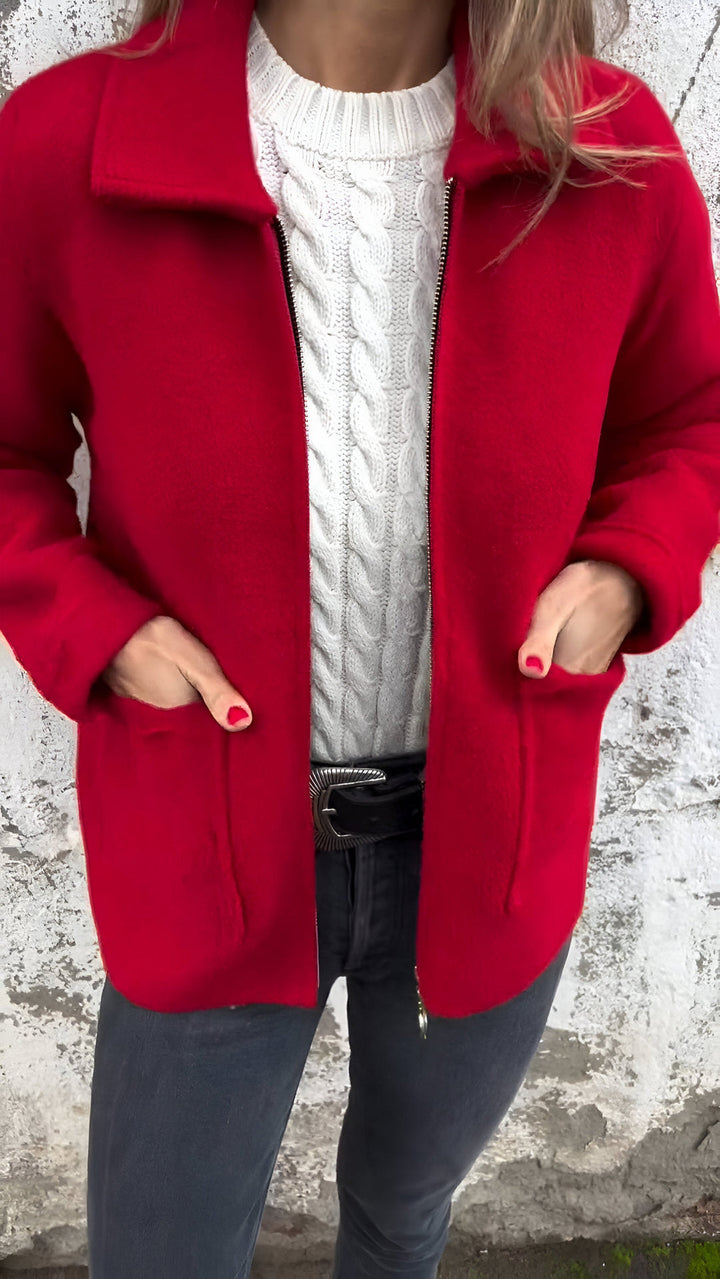 W&W Mode | Bequeme Langärmelig Reißverschluss Jacke mit Taschen