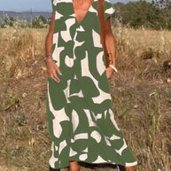 Amara™ - Maxikleid mit Print und V-Ausschnitt