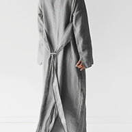 WW - Leinen Wickel Maxikleid