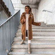 WW | Lange Jacke, Teddylook mit Knöpfen