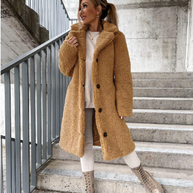 WW | Lange Jacke, Teddylook mit Knöpfen