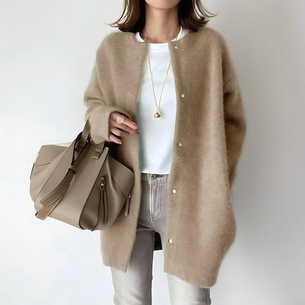 WW | Strickjacke Lang Oversize Strickjacke Strickjacke mit Knöpfen