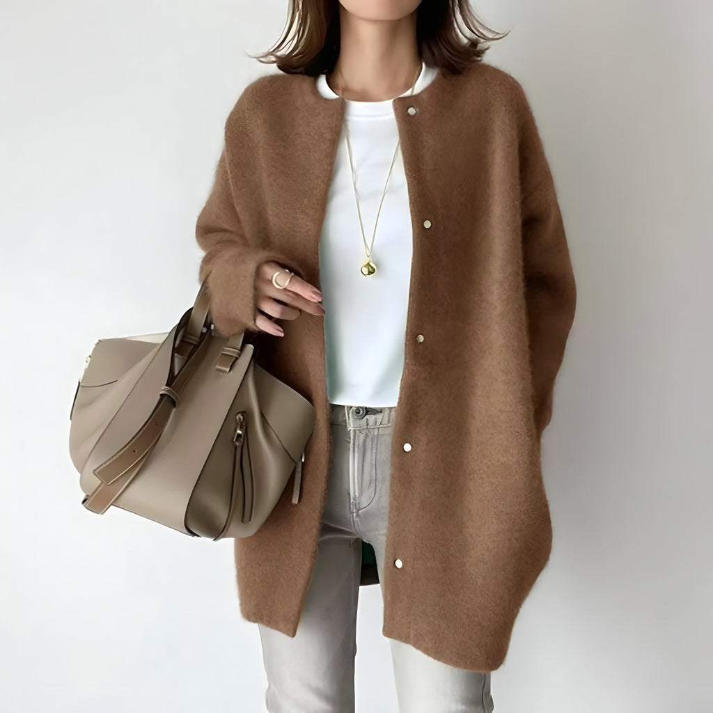 WW | Strickjacke Lang Oversize Strickjacke Strickjacke mit Knöpfen