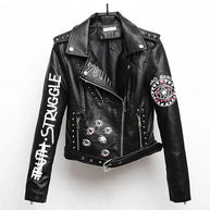 WW | Lederjacke Mit Coolem Aufdruck