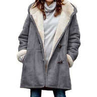 Lässiger mit Fleece gefütterter Mantel mit Kapuze