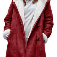 Lässiger mit Fleece gefütterter Mantel mit Kapuze