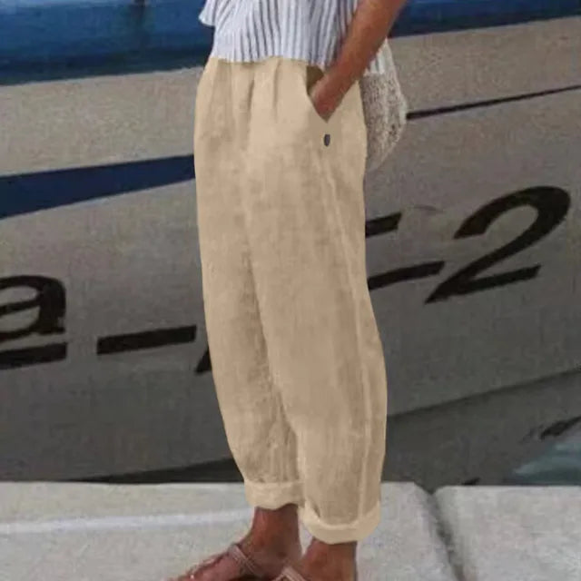 WW | Hosen Mit Weichem Bund Und Seitentaschen Für Frauen