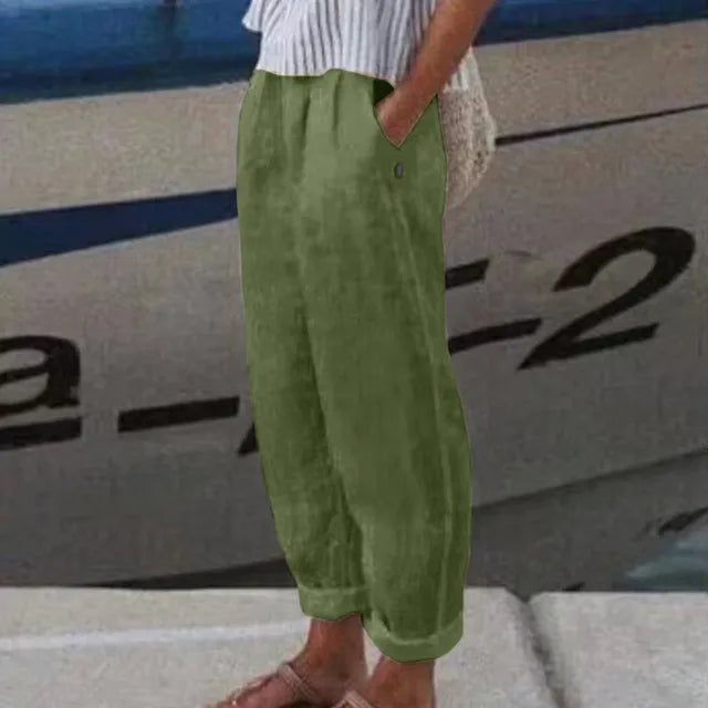 WW | Hosen Mit Weichem Bund Und Seitentaschen Für Frauen