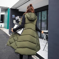 Die neue lässige ärmellose Weste lange Daunenjacke mit Kapuze