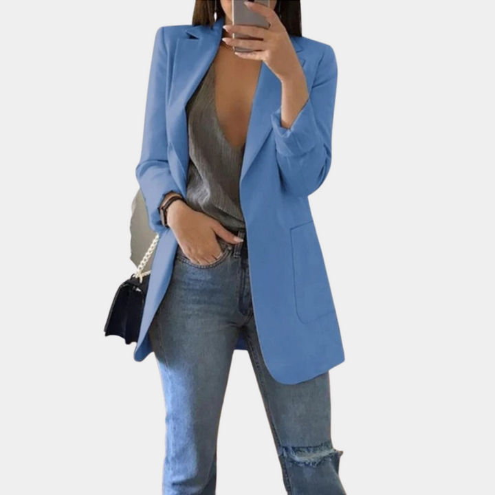 W&W Mode | Klassisch Offene Front Langer Blazer Für Damen