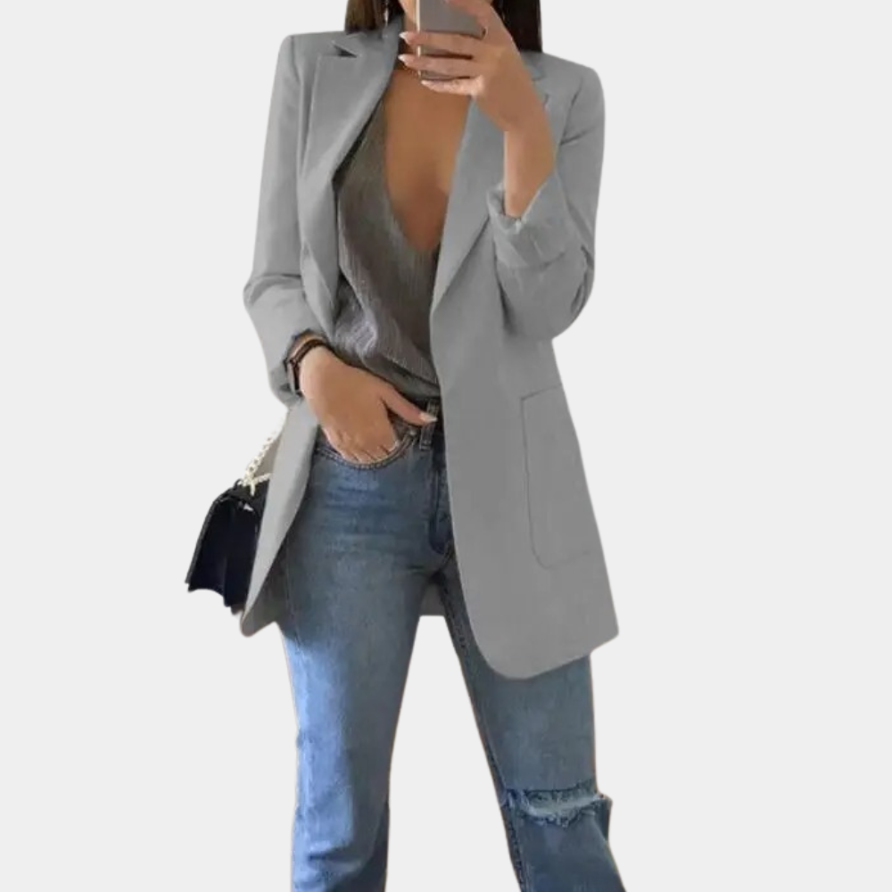 W&W Mode | Klassisch Offene Front Langer Blazer Für Damen