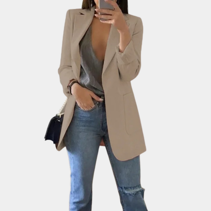 W&W Mode | Klassisch Offene Front Langer Blazer Für Damen
