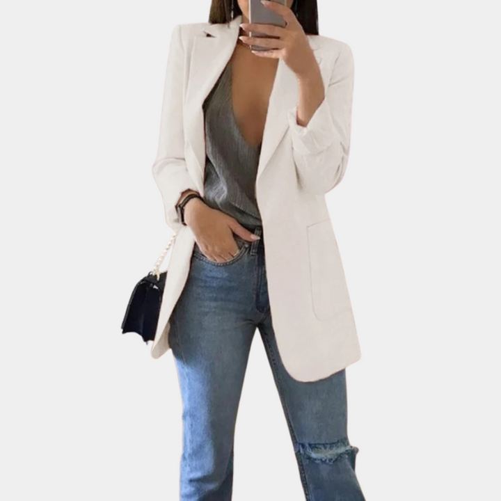 W&W Mode | Klassisch Offene Front Langer Blazer Für Damen