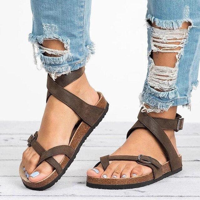 W&W Mode | Schnallenriemen Verstellbare Riemen Flache Sandalen Sommerschuhe