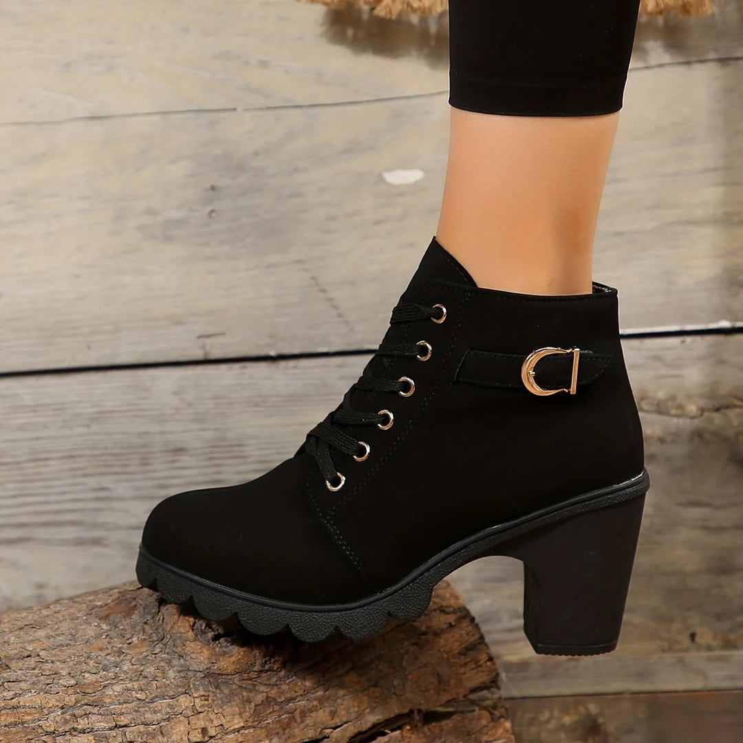 W&W Mode | Elegante Schnürstiefel Mit Absatz Für Damen