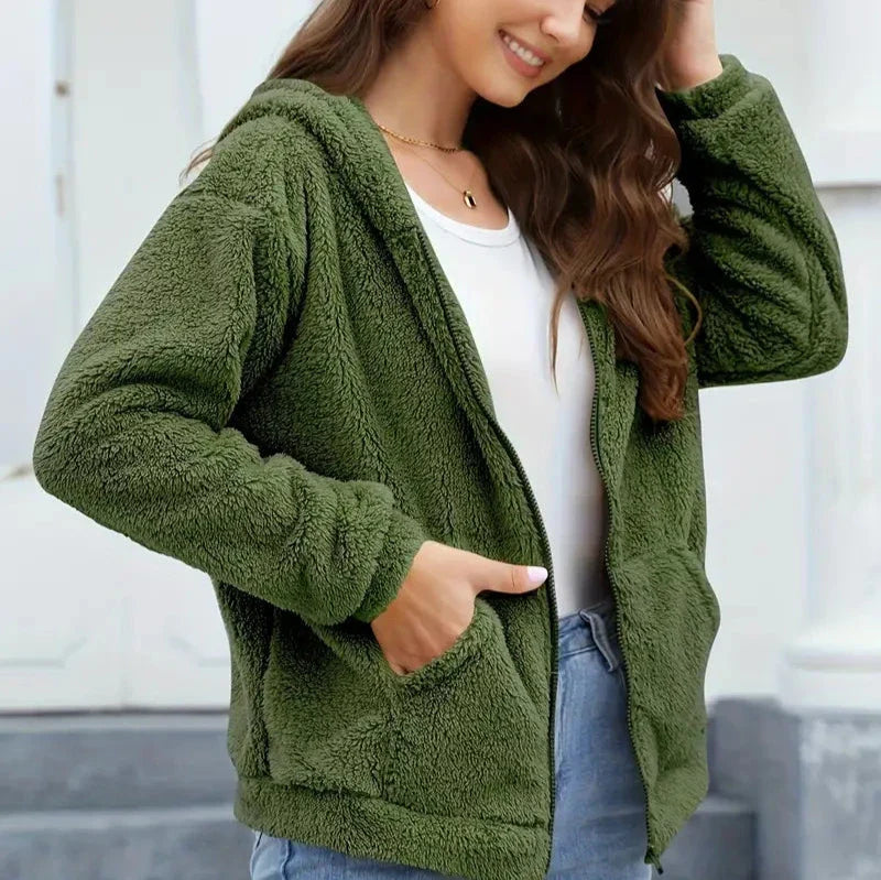 WW | Freizeit Winter Kapuzenjacke mit Reißverschluss für Frauen