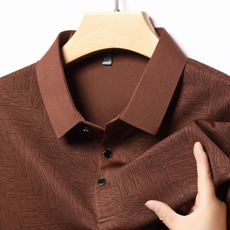 WW | Herren Business Lässig Poloshirt Mit Langen Ärmeln Einfarbig