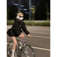 WW - Damen Wasserdichter Kapuzen-Zipper-Windbreaker-Mantel