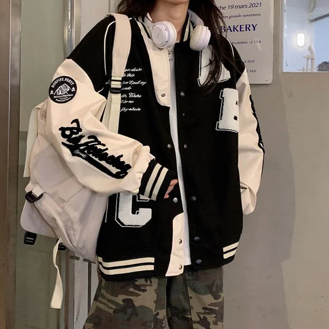 WW | Damen Vintage Bomber Baseballjacke Plus-Size
