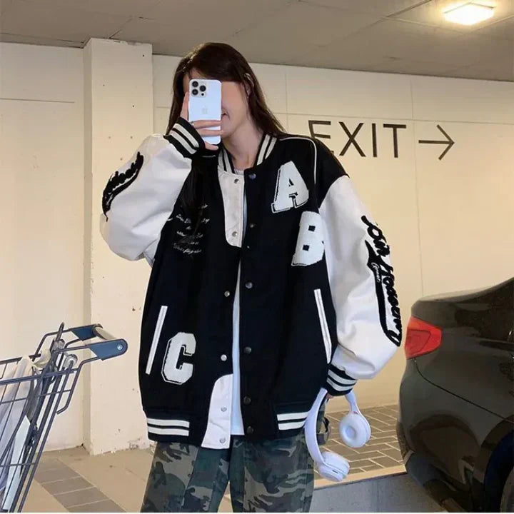 WW | Damen Vintage Bomber Baseballjacke Plus-Size