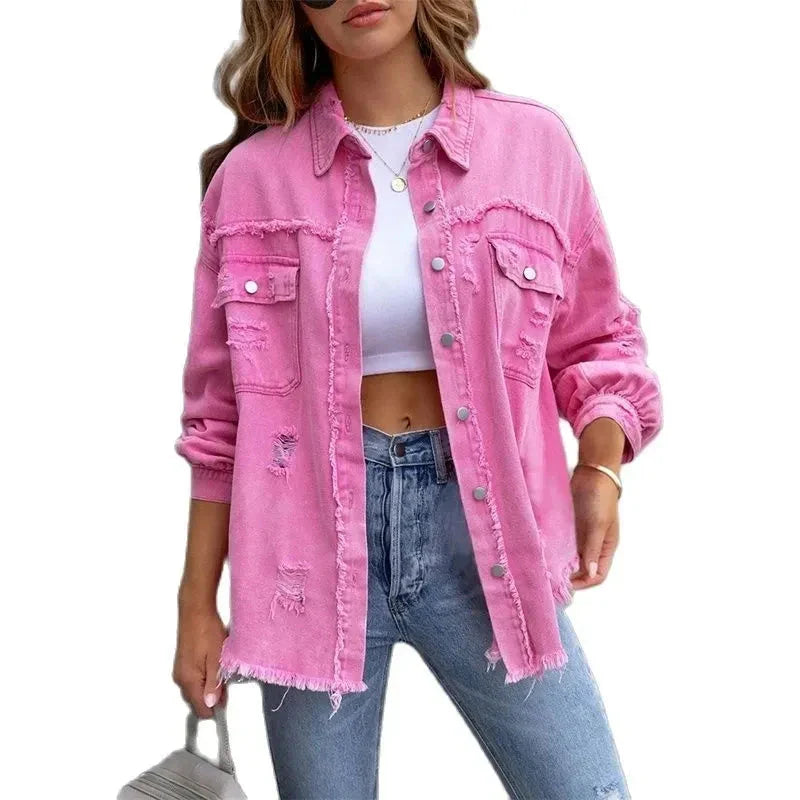 W&W Mode | Große Zerrissene Hemdjacke Für Damen