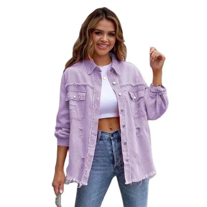W&W Mode | Große Zerrissene Hemdjacke Für Damen