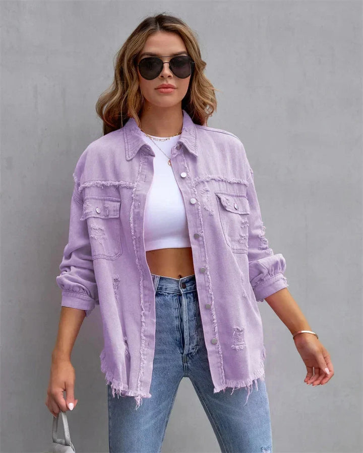 W&W Mode | Große Zerrissene Hemdjacke Für Damen
