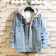 WW | Abnehmbarer Denim Jacke Mit Kapuze Für Männer