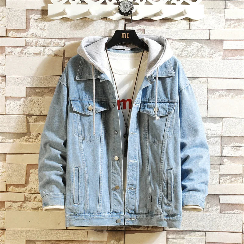 W&W Mode | Abnehmbarer Denim Jacke Mit Kapuze Für Männer