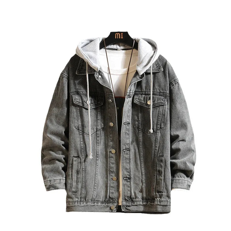 WW | Abnehmbarer Denim Jacke Mit Kapuze Für Männer