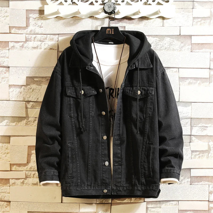 W&W Mode | Abnehmbarer Denim Jacke Mit Kapuze Für Männer
