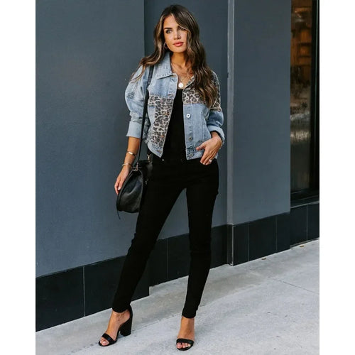 W&W Mode | Stilvolles Leopard Denim Jacke