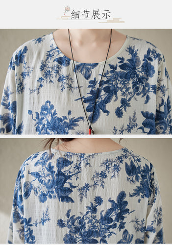 Damen Blütenmuster Maxikleid mit voluminösen Ärmeln und gerafftem Saum WW