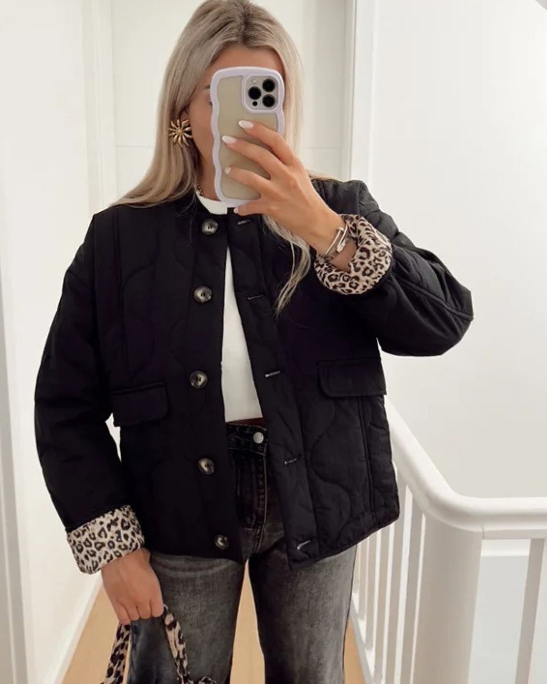 W&W Mode | Trendy Jacke mit Leopardenfutter