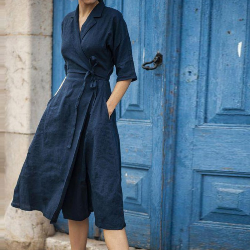 WW | Stilvolles Midi-Hemdkleid mit Taillengürtel