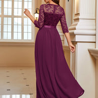 WW | Elegantes Maxi Kleid Mit Spitze Und Chiffon Für Damen