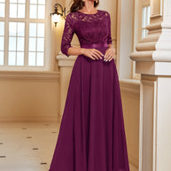 WW | Elegantes Maxi Kleid Mit Spitze Und Chiffon Für Damen