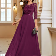 WW | Elegantes Maxi Kleid Mit Spitze Und Chiffon Für Damen