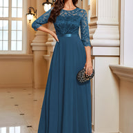 WW | Elegantes Maxi Kleid Mit Spitze Und Chiffon Für Damen