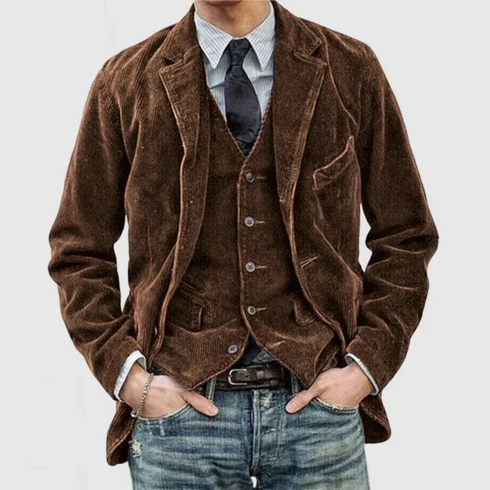 WW | Weinlese Jacke Mit Revers Aus Nicks Rippenvelours Für Männer
