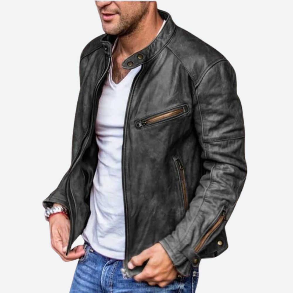 WW | Stilvolle Wetterfeste Lederjacke Für Herren