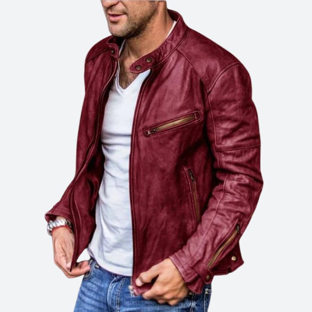 WW | Stilvolle Wetterfeste Lederjacke Für Herren
