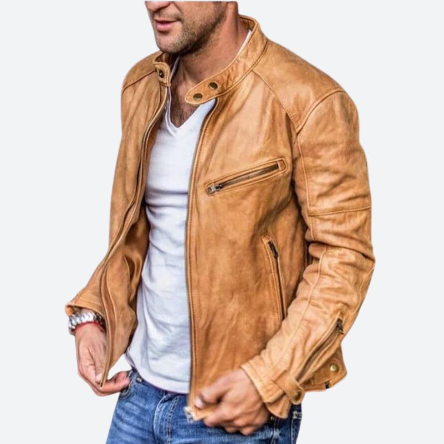 WW | Stilvolle Wetterfeste Lederjacke Für Herren