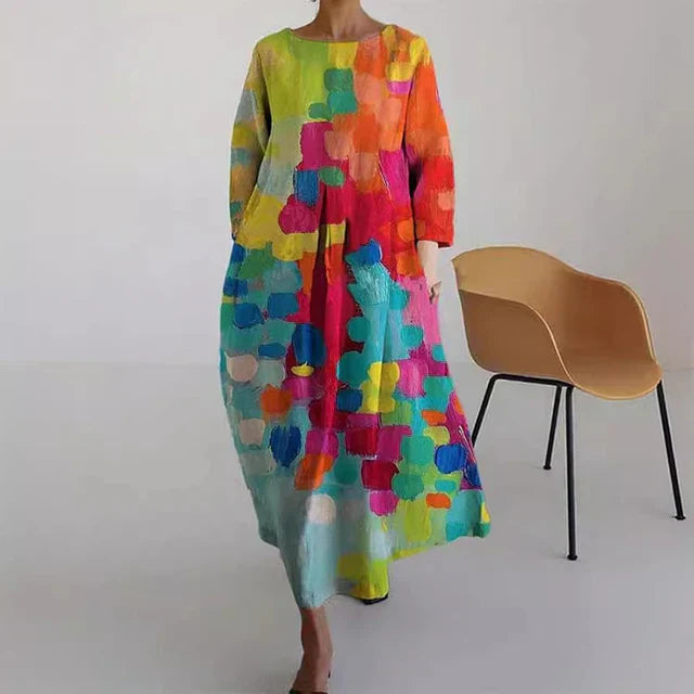 WW | Elegantes, Farbige Sommerkleid mit Print