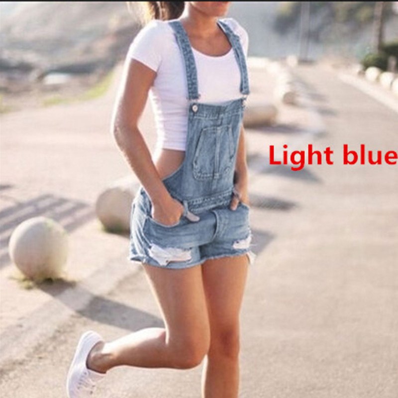 WW | Overall Zerrissene Denim Shorts