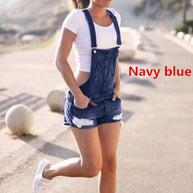 WW | Overall Zerrissene Denim Shorts
