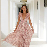 WW | Cutout Rüsch Maxi Kleid